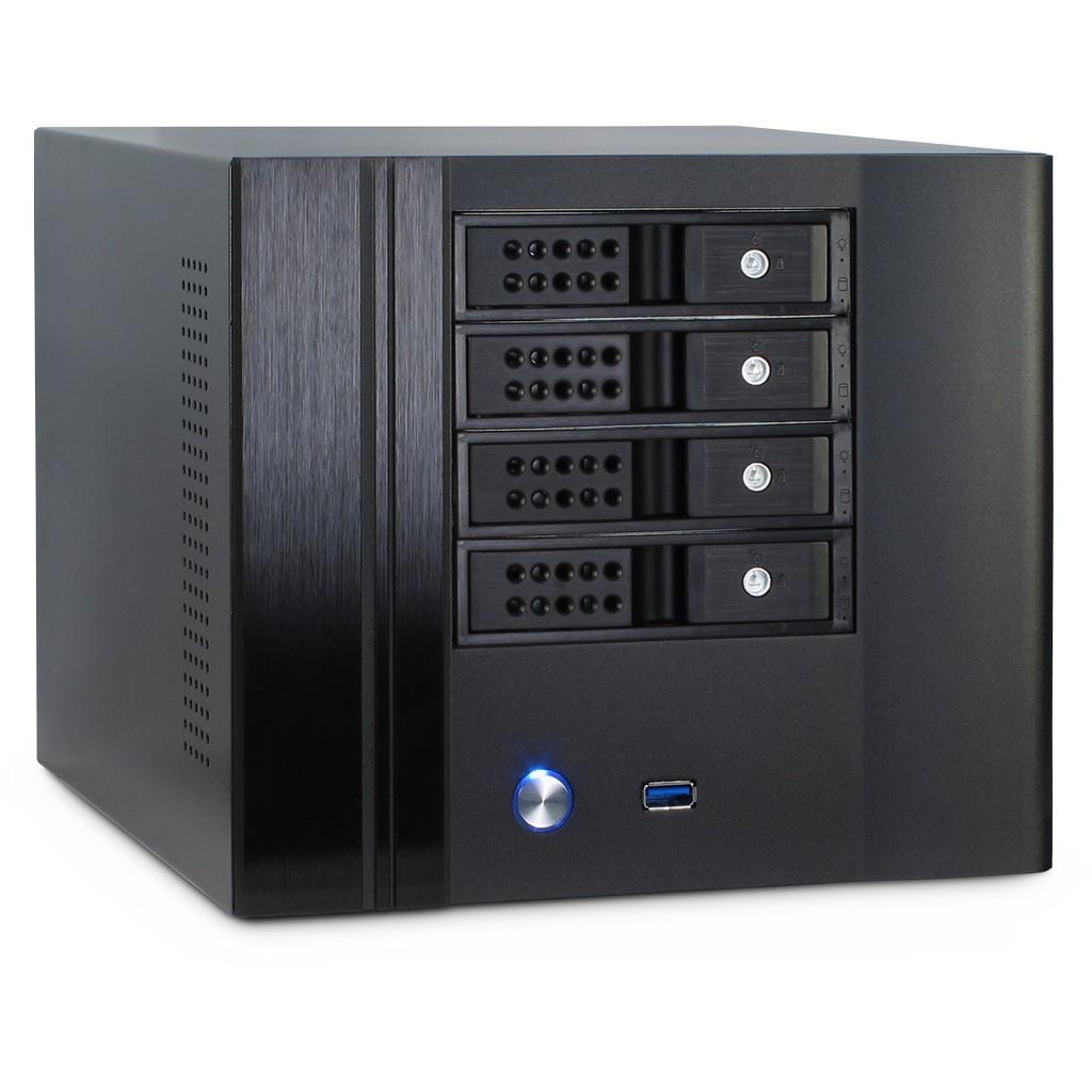 Mini-ITX kabinet til NAS - Inter-Tech SC-4004, sort, uden strømforsyning billede
