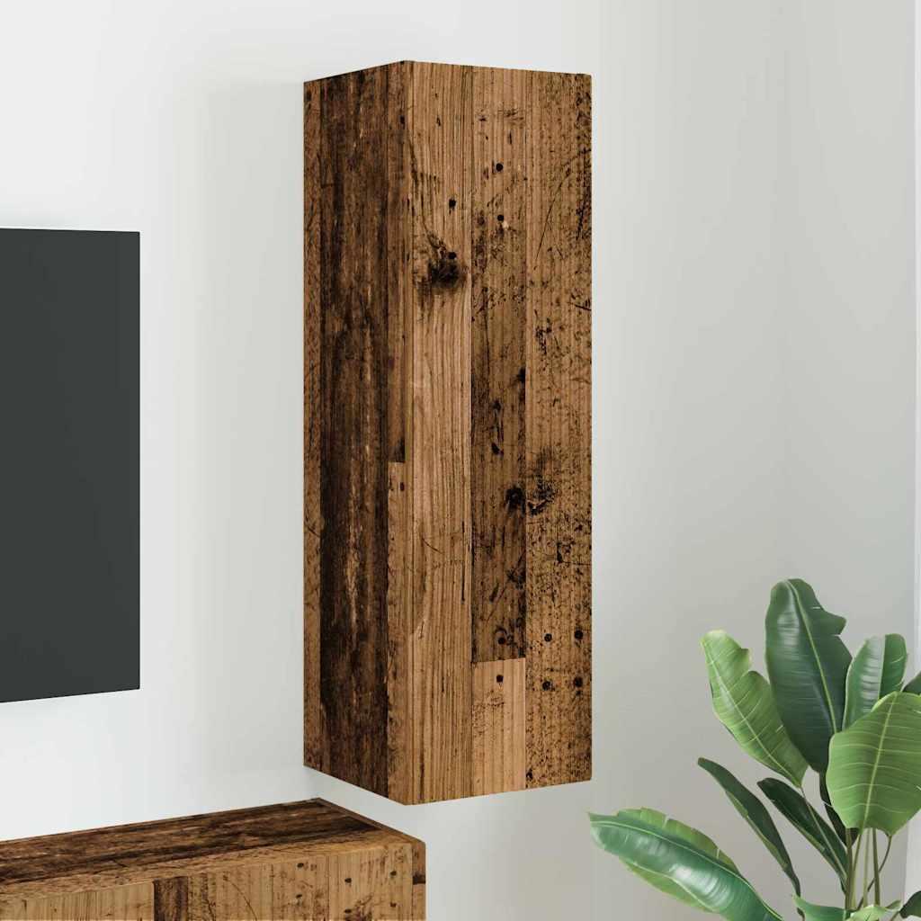 Tv Vægskab Vægmonteret Konstrueret Træ - Gammelt træ / 30 x 31 x 100 cm