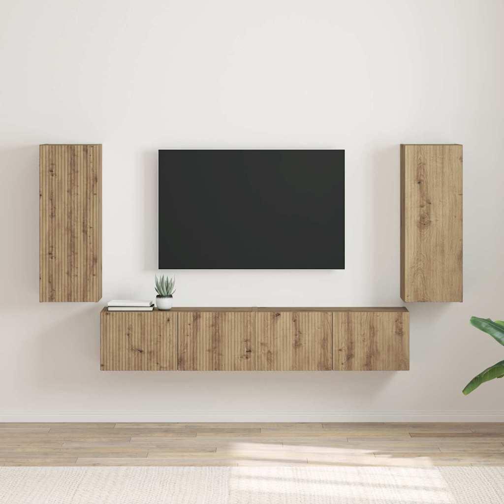 TV vægskab 2 stk Artisan eg 30 x 31 x 80 cm Konstrueret træ