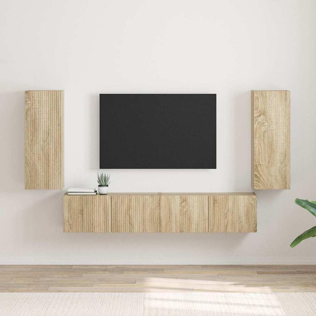TV vægskab 2 stk Sonoma 30 x 31 x 80 cm Konstrueret træ