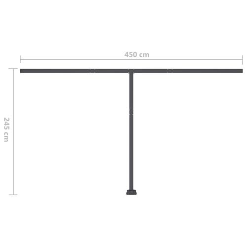 Markise m. LED-lys 500x300 cm manuel betjening cremefarvet