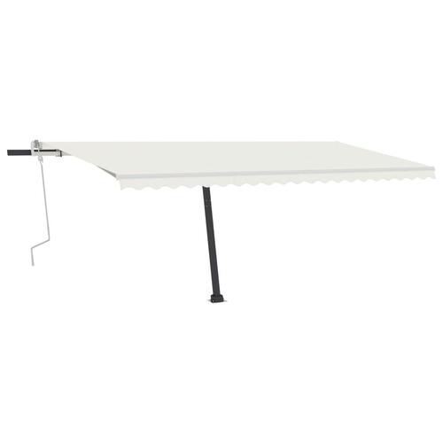 Markise m. LED-lys 500x300 cm manuel betjening cremefarvet