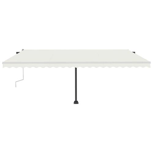 Markise m. LED-lys 500x300 cm manuel betjening cremefarvet