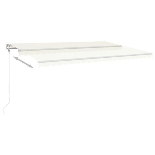 Markise m. LED-lys 500x300 cm manuel betjening cremefarvet