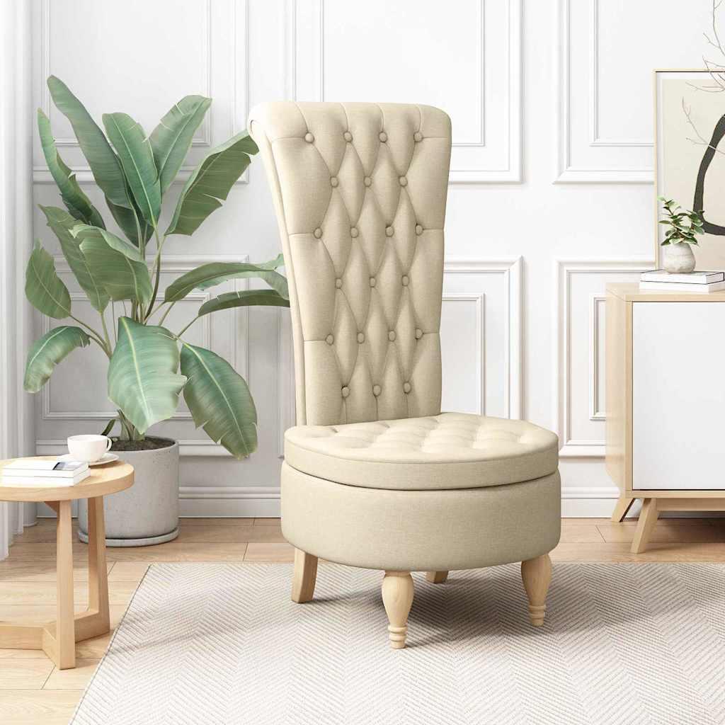 Sækkestol Creme 56,5 x 70 x 110 cm Stof