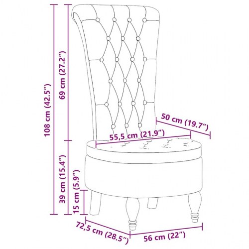 Sækkestol Sort 56,5 x 70 x 110 cm Stof