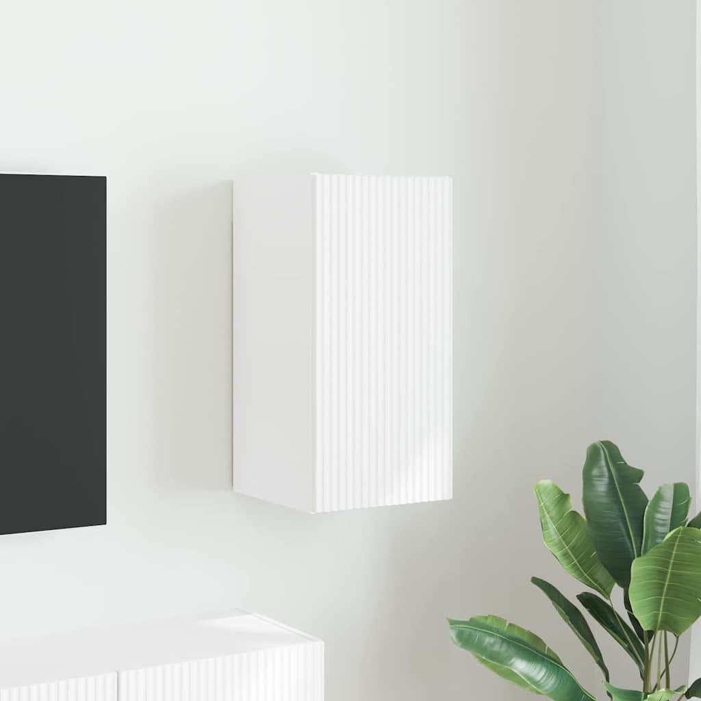 Tv Vægskab Vægmonteret Konstrueret Træ - Hvid / 30 x 31 x 60 cm