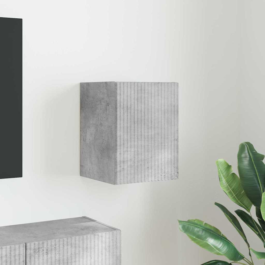 Tv Vægskab Vægmonteret Konstrueret Træ - Betongrå / 30 x 31 x 40 cm