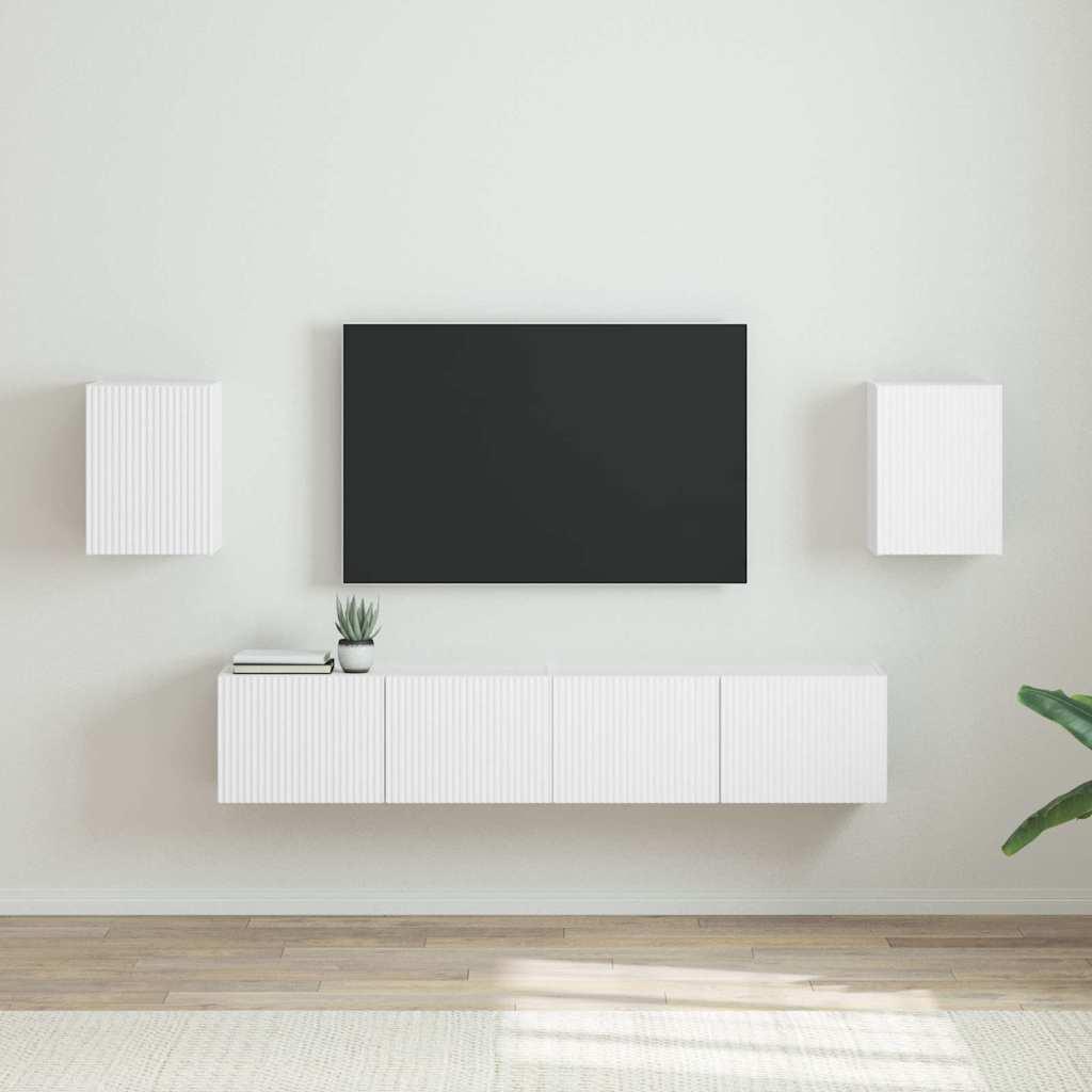 TV vægskab 2 stk Hvid 30 x 31 x 40 cm Konstrueret træ