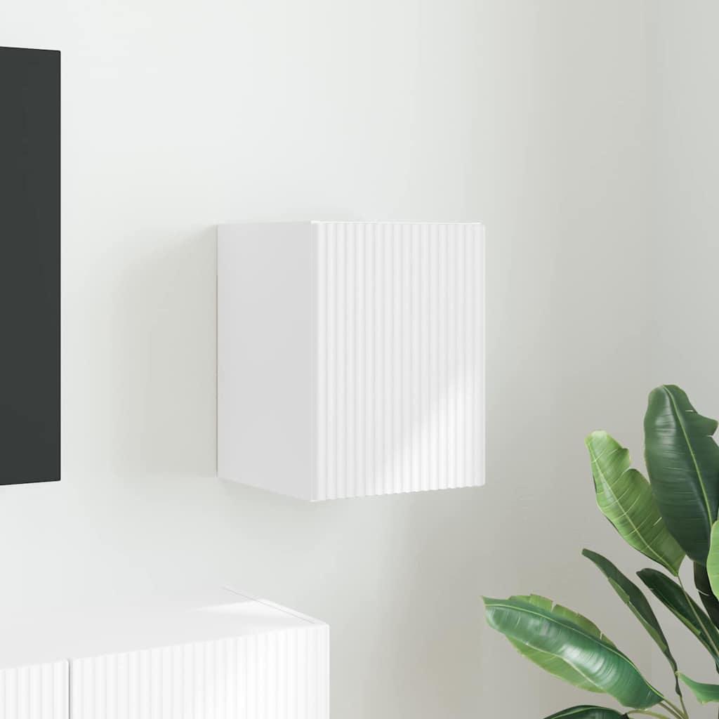 Tv Vægskab Vægmonteret Konstrueret Træ - Hvid / 30 x 31 x 40 cm