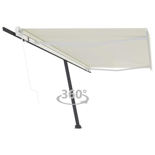 Fritstående markise 500x300 cm automatisk betjening cremefarvet