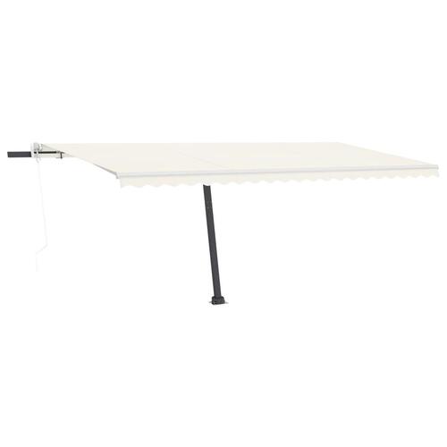Markise m. LED + vindsensor 500x300 cm automatisk cremefarvet