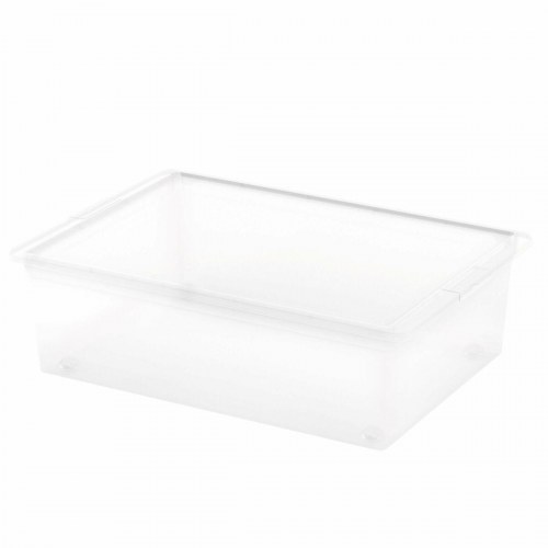 Opbevaringsboks plast Curver med låg 27 l - 6 stk, gennemsigtig