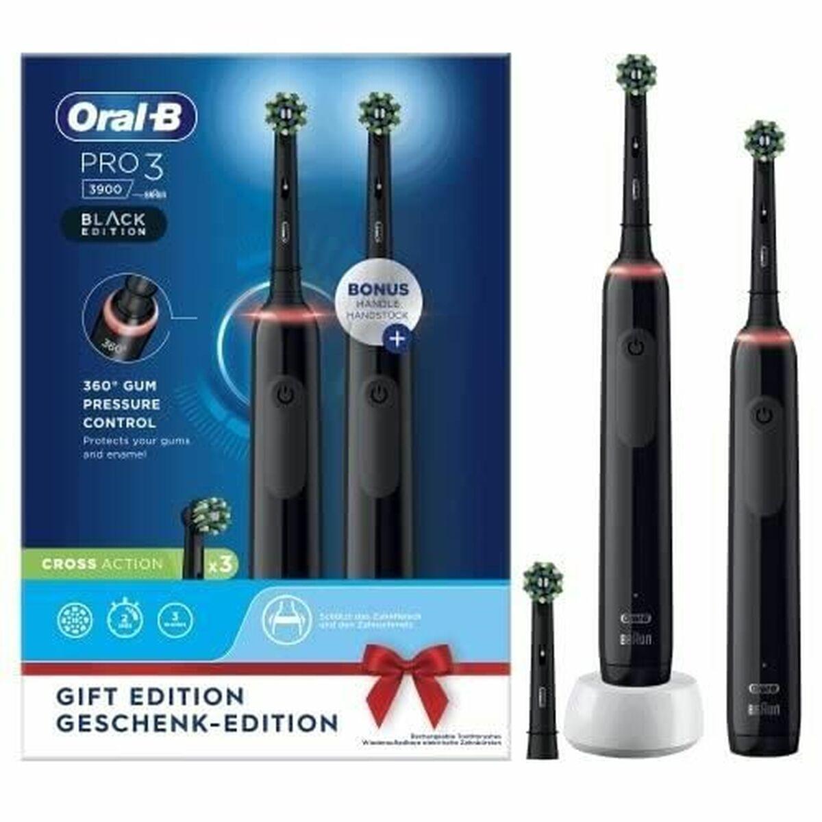 Oral-B Pro 3 3900 elektrisk tandbørste - Sort Duo (2 enheder)