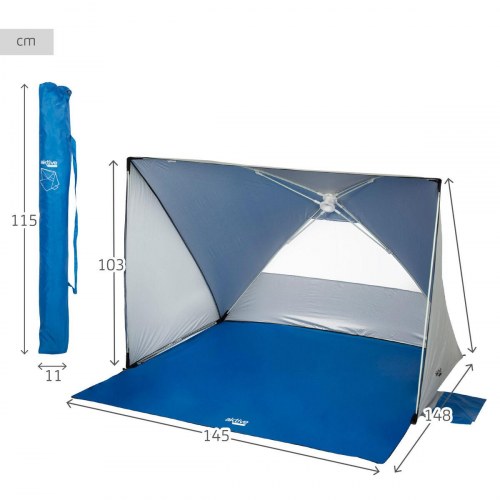 Læsejl til strand - Aktive UV50, blå, 145 × 103 × 148 cm