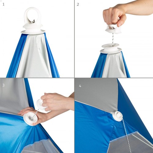 Læsejl til strand - Aktive UV50, blå, 145 × 103 × 148 cm