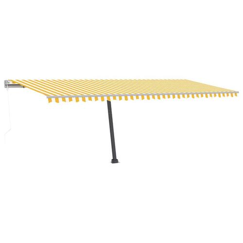 Fritstående markise 600x350 cm automatisk betjening gul/hvid