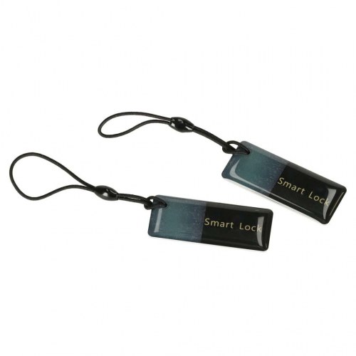 Smart dørlås med fingeraftryk, kode og kort – sort