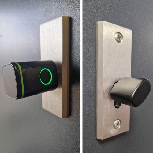 Smart dørlås med fingeraftryk - indstikscylinder, sort