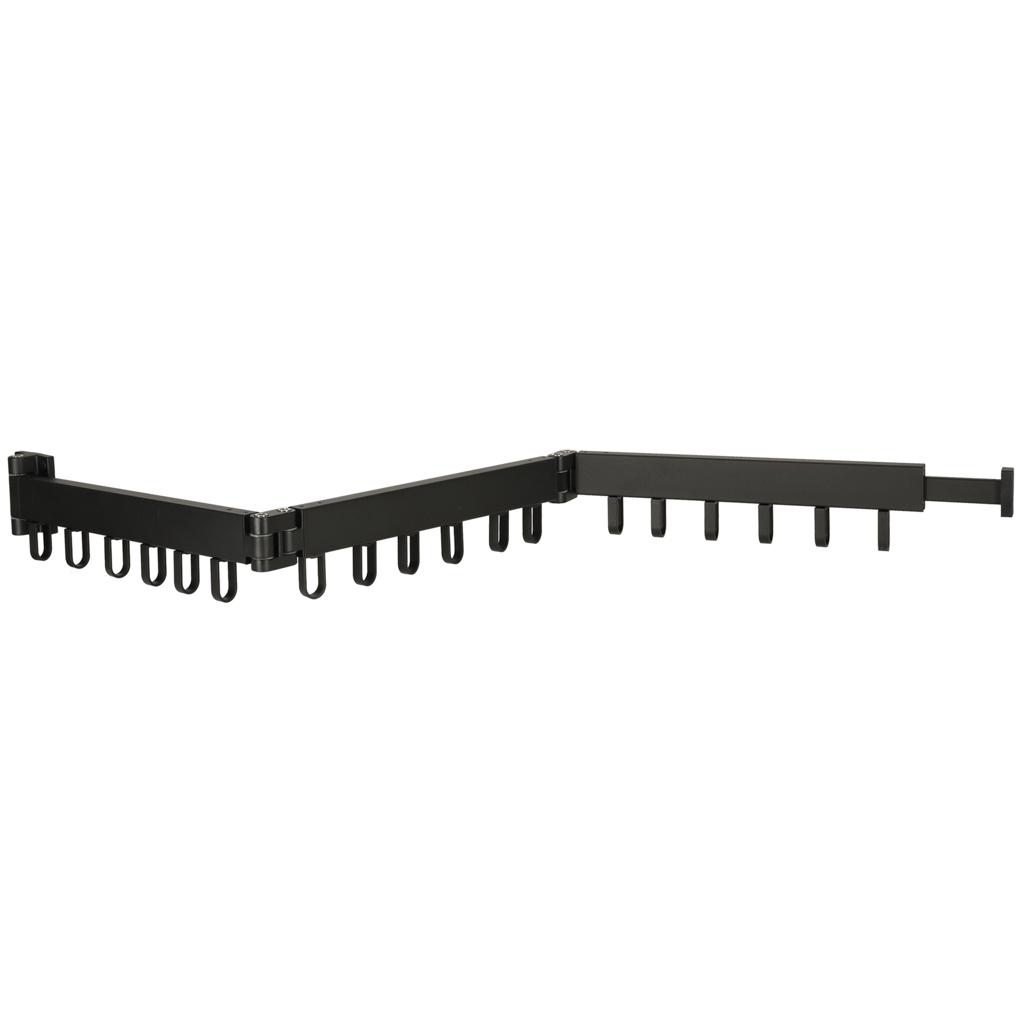 Tørrestativ væg - teleskopisk forlængelse 123 cm, sort