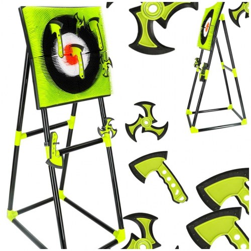 Kastemål med silikoneøkser til børn – dartskive på stativ