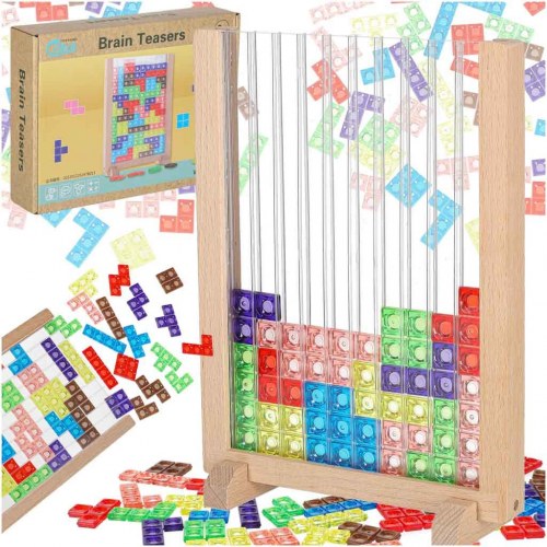 Puslespil tetris stående spil – træ og plast