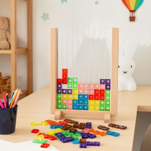 Puslespil tetris stående spil – træ og plast