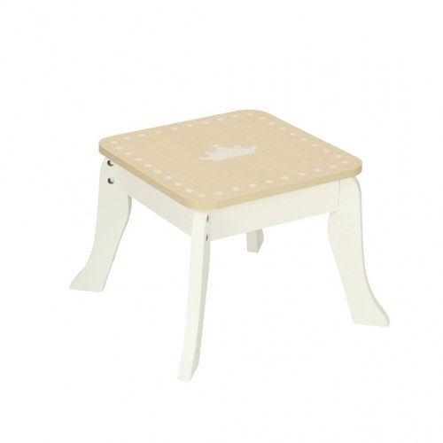 Sminkebord i træ til børn med spejl og tilbehør – hvid