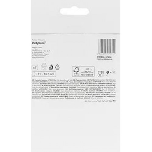 Cupcake pynt – Stork, skyer, måne og stjerner 11–12 cm (7 stk)