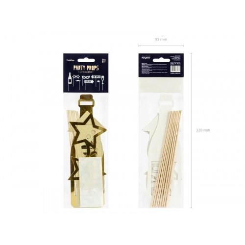 Fotoboks rekvisitter – Let's Celebrate guld, 8 dele