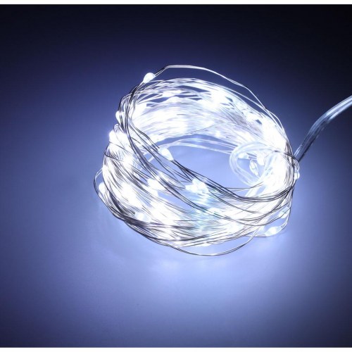 Lyskæde LED 10 m - 100 dioder, kold hvid