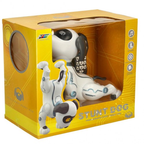 Fjernstyret robot-hund med tricks, sang og stemmestyring
