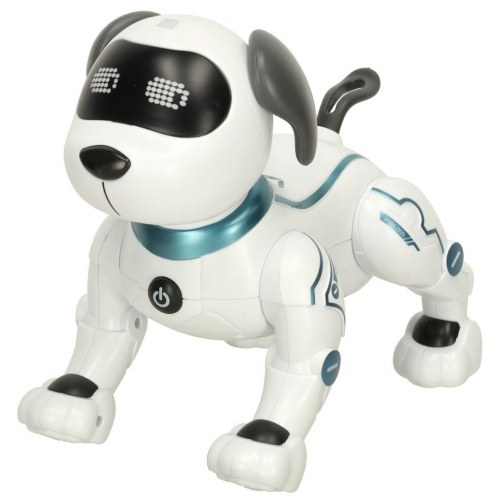 Fjernstyret robot-hund med tricks, sang og stemmestyring