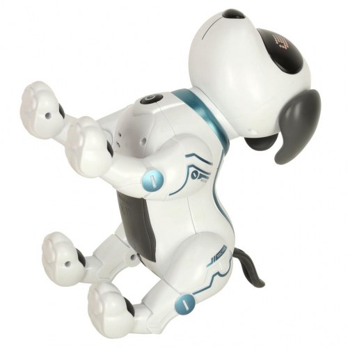 Fjernstyret robot-hund med tricks, sang og stemmestyring