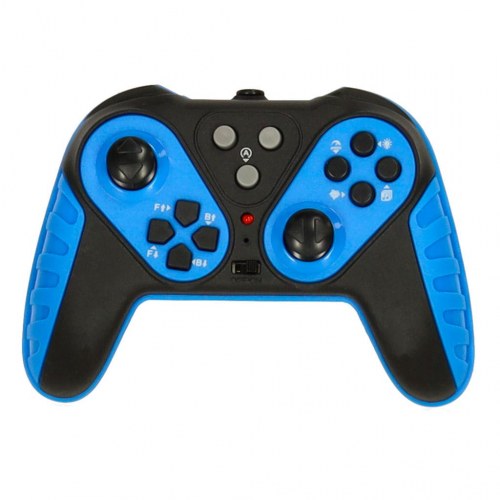 Fjernstyret bil 8 hjul med lys, lyd og håndstyring (sort/blå)