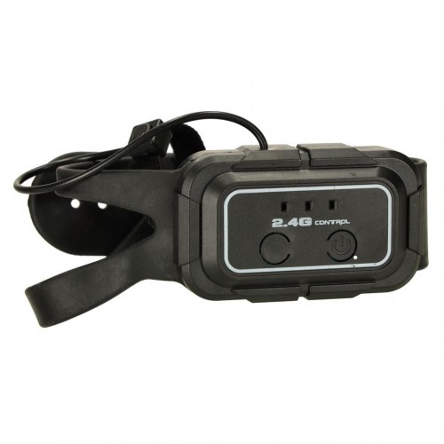 Fjernstyret bil 8 hjul med lys, lyd og håndstyring (sort/blå)