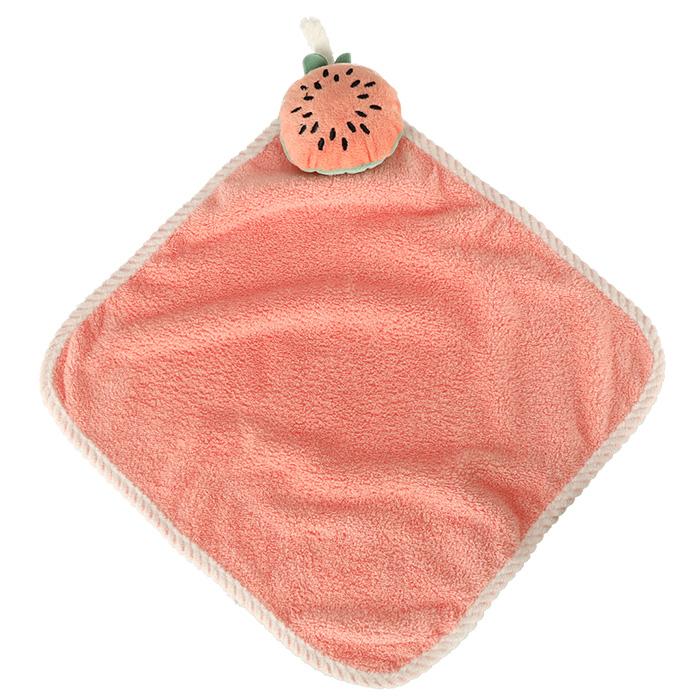 Børnehåndklæde 30×30 cm - pink med vandmelon