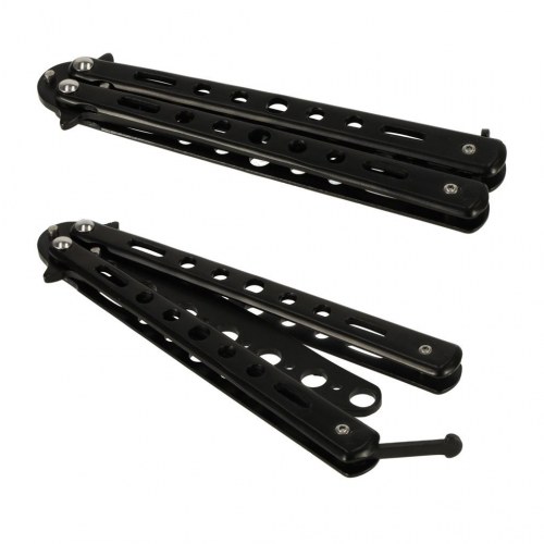 Trænings-butterflykniv – stump øvekniv i metal (10 cm klinge)