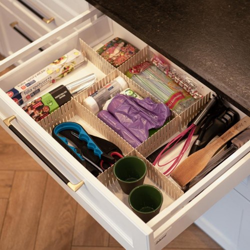Skuffeinddeler organiser – 4 stk., plast, 47 × 7 cm