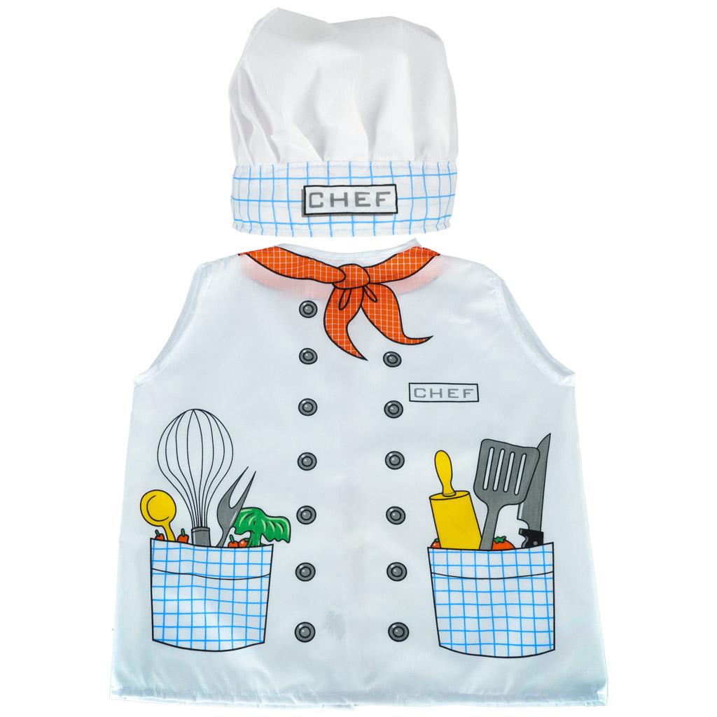 Kostume til børn - kok/bager, 3-8 år