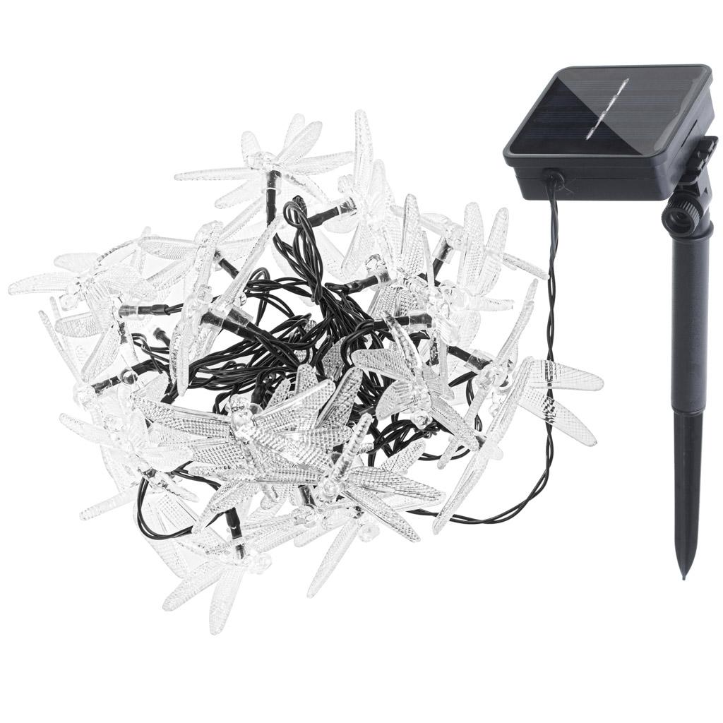 Solcelle lyskæde til have – guldsmede, 6,5 m, 30 LED, multicolor