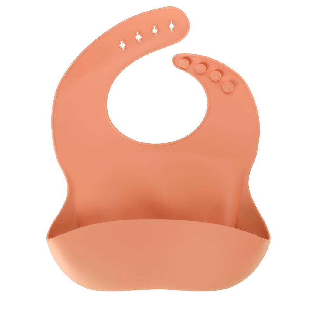 Silicone spisesæt til baby - 4 dele, orange med bamse