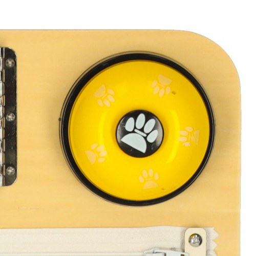 Aktivitetsboard i træ – LULILO Buso sanse- og motorikbus, 40 × 26,5 cm (blå)