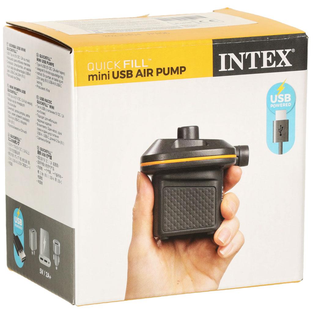 Elektrisk luftpumpe USB 5V - Intex mini, 2 mundstykker