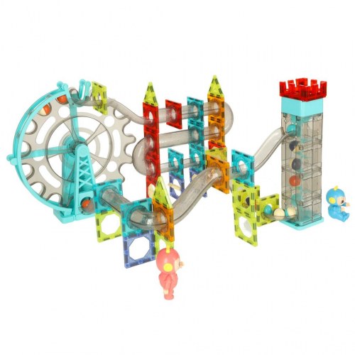 Magnetiske byggeklodser kuglebane med lyd og musik – 118 dele
