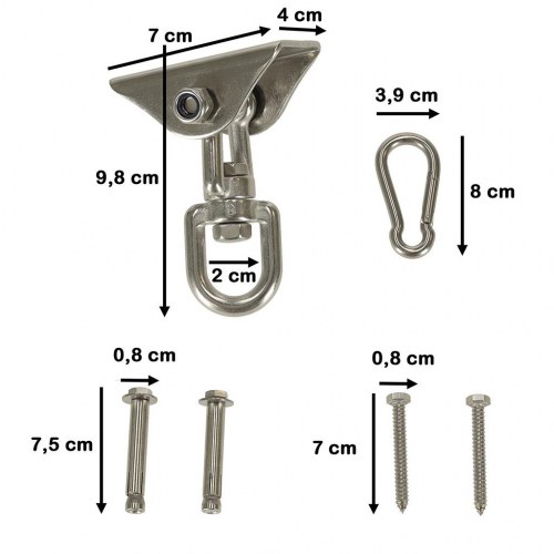 Hængekøje loftbeslag med drejeled – sving- og stolophæng
