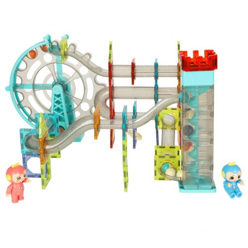 Magnetiske byggeklodser kuglebane med lyd og musik – 118 dele