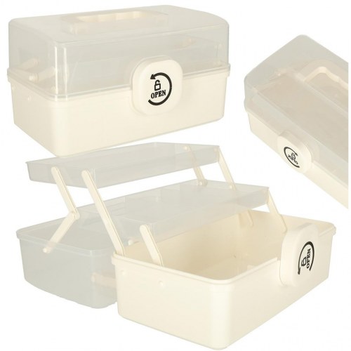 Medicinsk opbevaringsboks med låg – organiser til hjemmeapotek, 29 × 16 × 15 cm