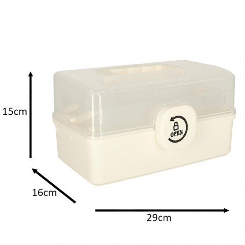Medicinsk opbevaringsboks med låg – organiser til hjemmeapotek, 29 × 16 × 15 cm