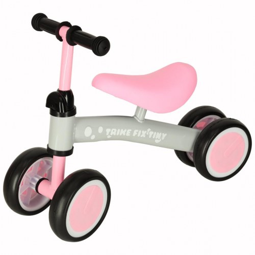 Løbecykel til børn – Trike Fix Tiny firehjuls, pink/grå